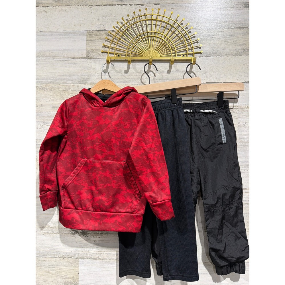BCG Under Armour Wonder Nation Boys‎ 4T Red Black Hoodie Pants Bundle Sporty EUC